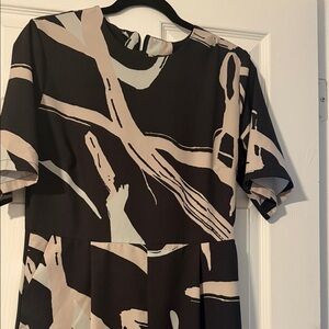 Abstract Print Jumpsuit Pant Suit Black Cream Size M